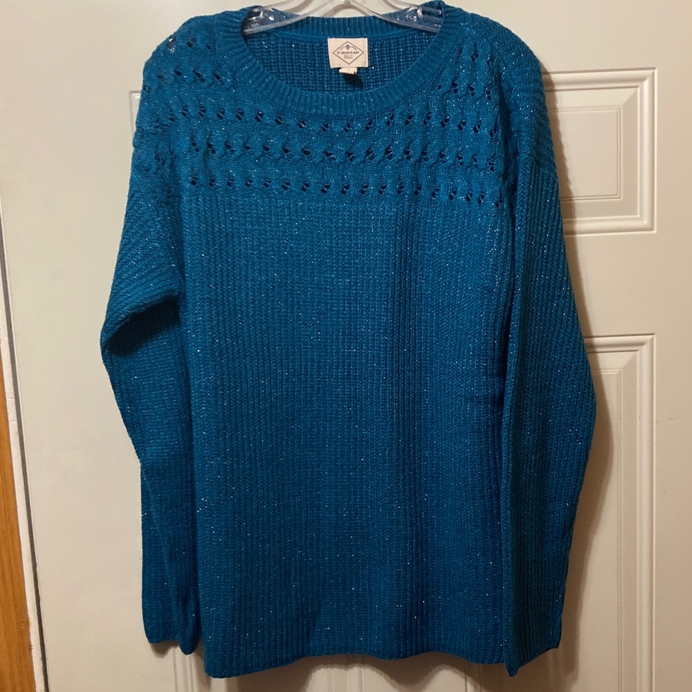 St John’s Bay Turquoise Knit Pullover XL